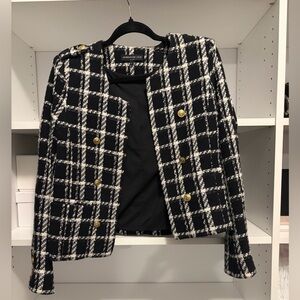Generation Love Black and White Plaid Blazer